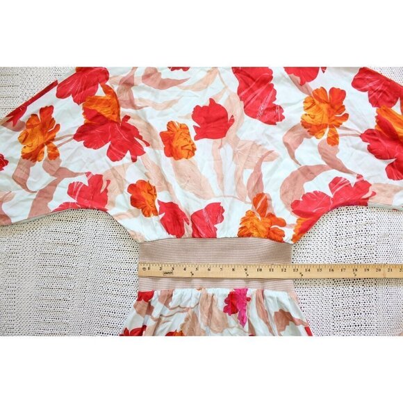 Anthropologie Maeve Gemma Floral Midi Dress M Greek goddess Waisted Silhouette - Picture 3 of 11